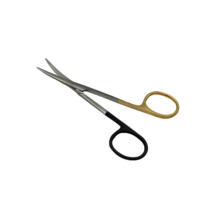 Ножиці за Метценбаумом, вертикально-зігнуті, твердосплавна вставка з карбіду вольфрама, гострокінцеві, для розтину м'яких тканин, 115 мм